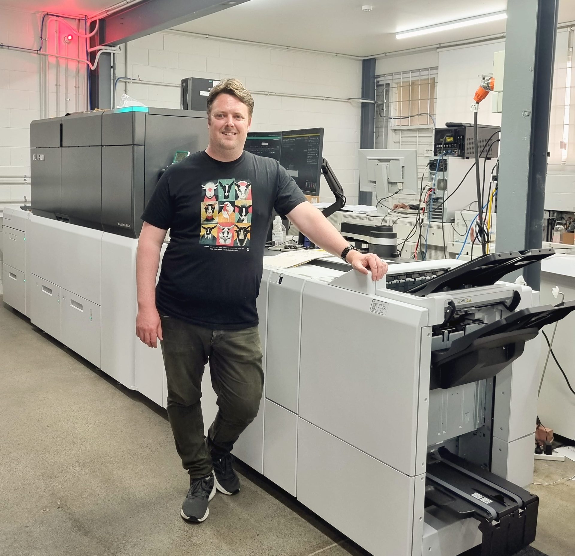 In-house digital printing press at Direct Print & Mail Solutions in Auckland
