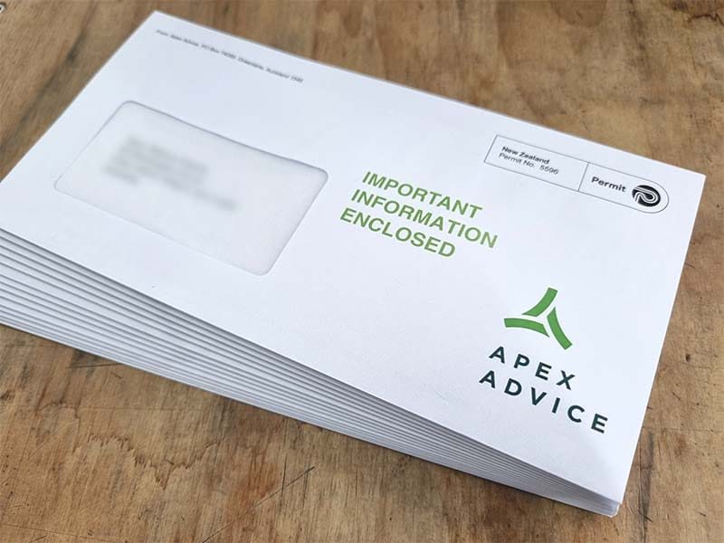 Personalised direct mail pieces ready for dispatch